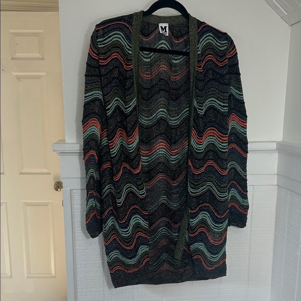 M Missoni Chevron Open Cardigan Designer Sweater size 42, like new condition - Picture 2 of 9